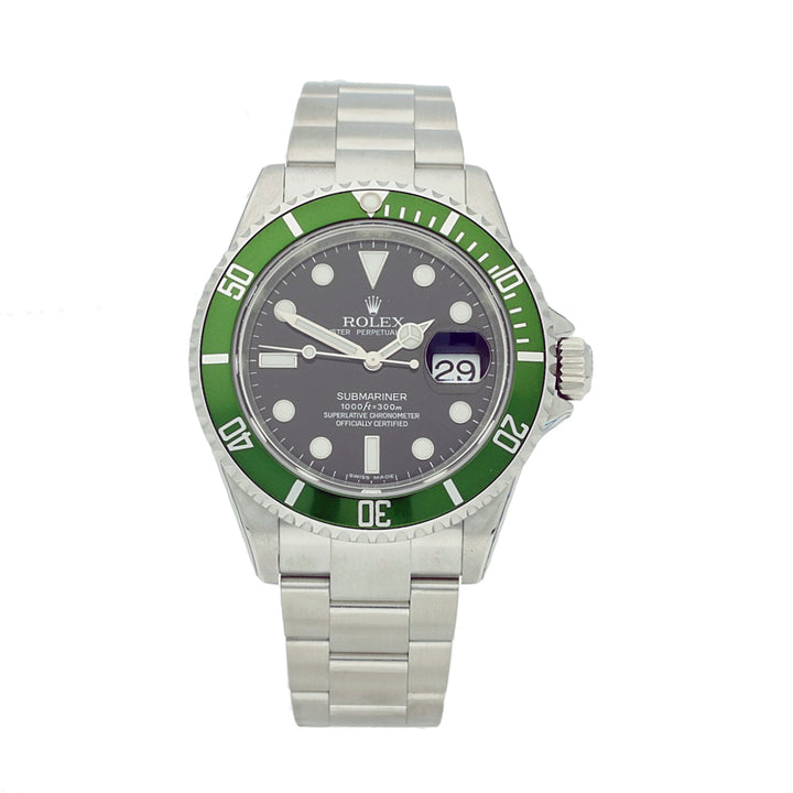 Pre-owned Rolex Submariner 'Kermit' Steel Bracelet Watch, 16610
