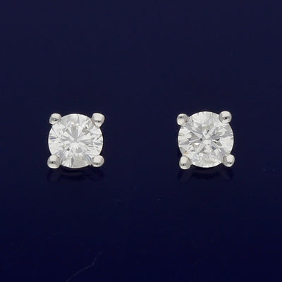 9ct White Gold 0.30ct Diamond Stud Earrings