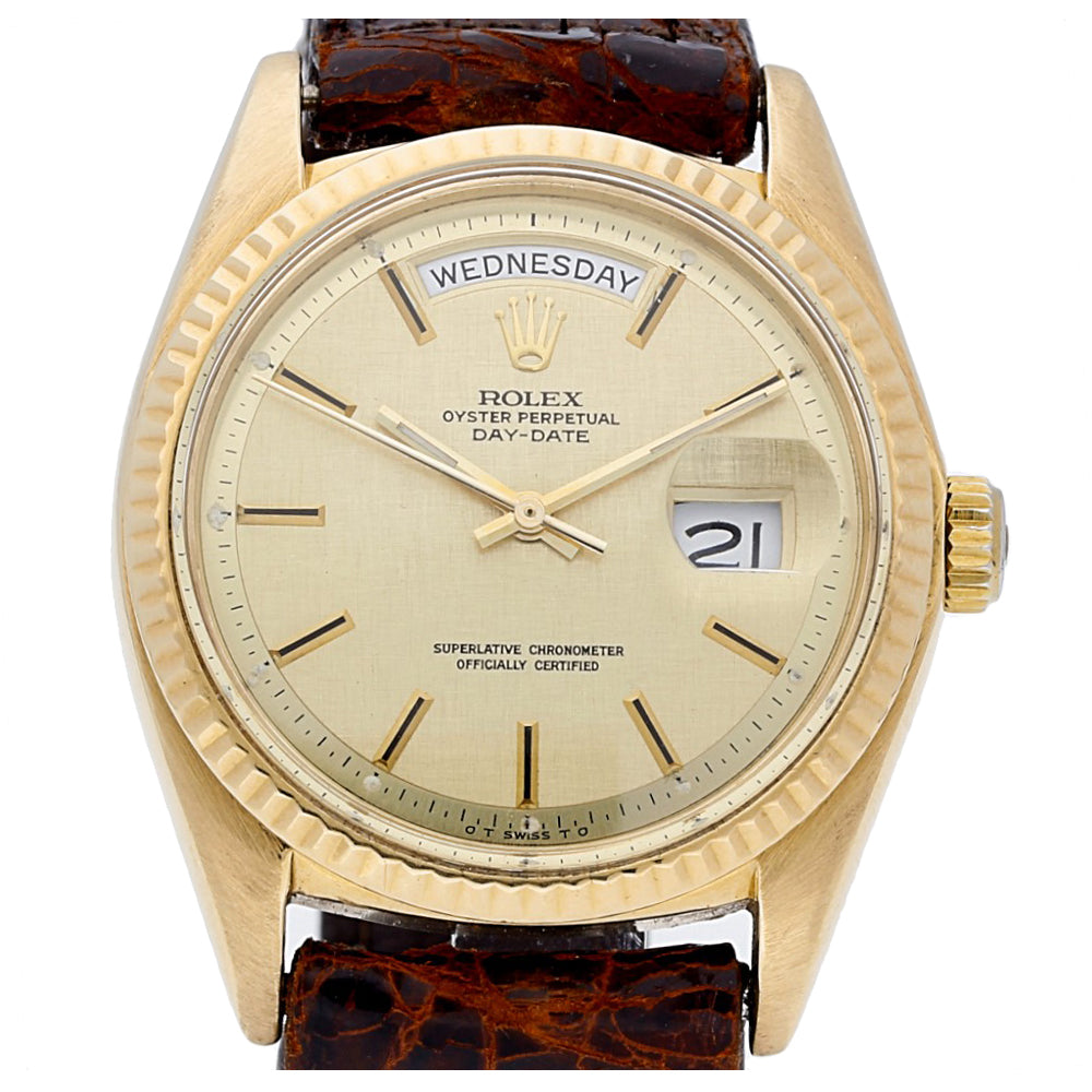 Pre-owned Rolex Daydate 18ct Leather Strap 1974 Watch, 1803