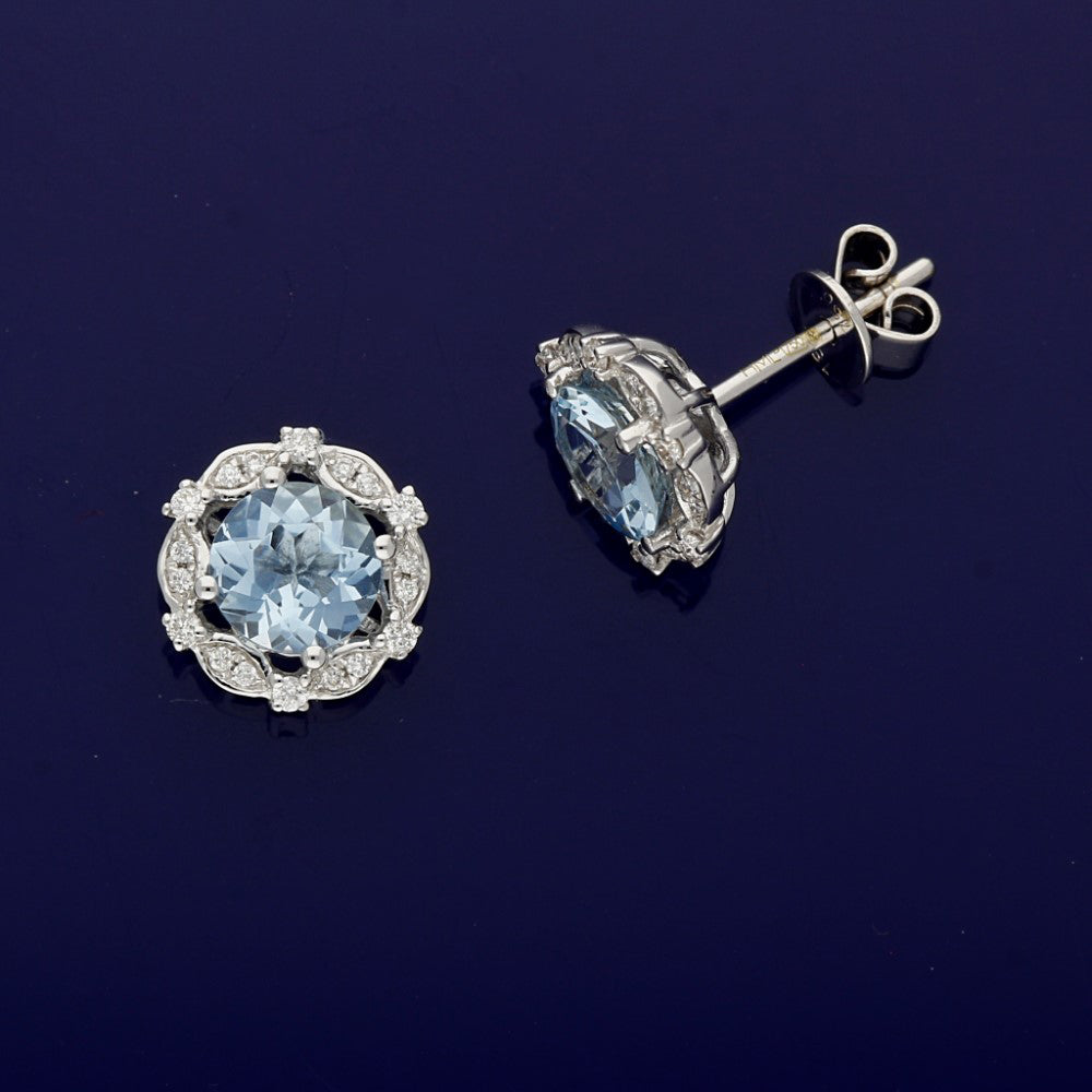 14K Solid White Gold Diamond Cluster Stud Earrings 115 Ctw  Avianne  Jewelers