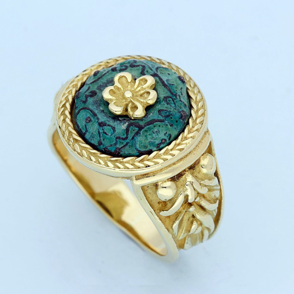 18ct Yellow Gold Roman Style Signet Ring