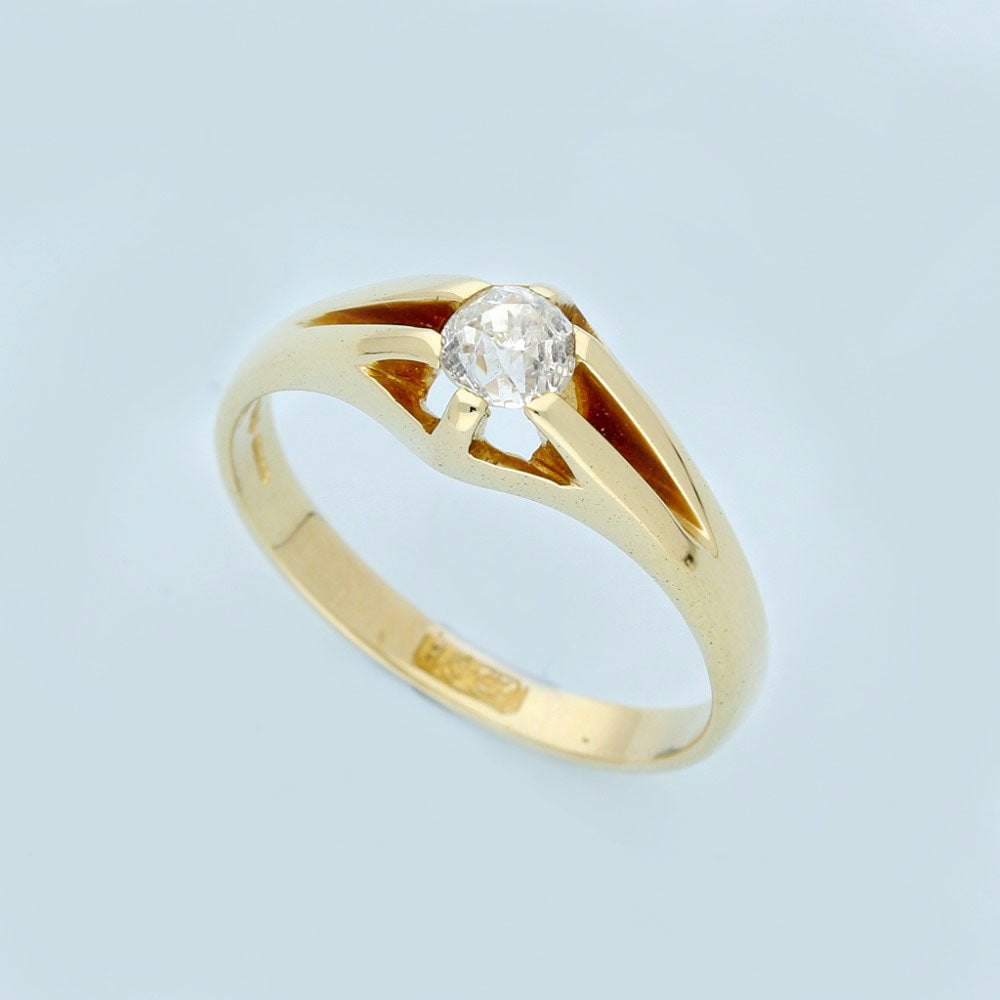 Antique 18ct Yellow Gold Old Cut Diamond Ring