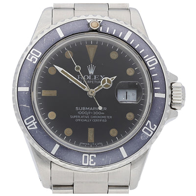 Vintage Rolex Submariner Date 1980s Lovely Patina Watch, 168000