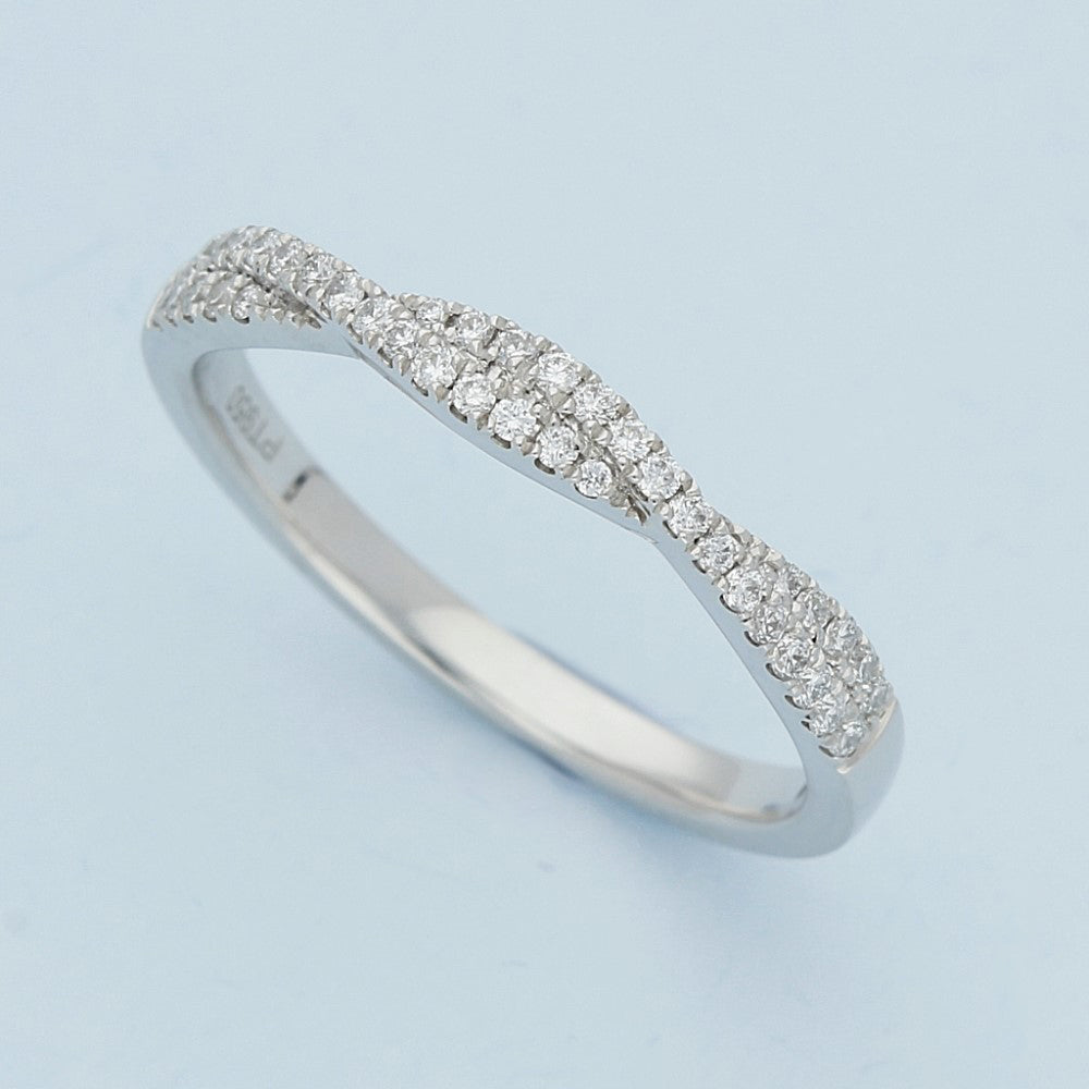 Platinum Diamond Twist Half Eternity Ring