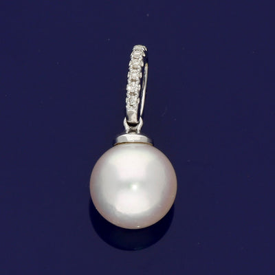 7mm Akoya Pearl & Diamond 18ct White Gold Pendant
