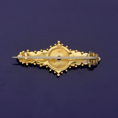 15ct Yellow Gold Antique Ruby and Diamond Brooch - GoldArts