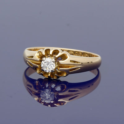 18ct Yellow Gold Vintage Diamond Solitaire Ring