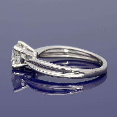 Platinum and Old Cut Diamond Solitaire Engagement Ring