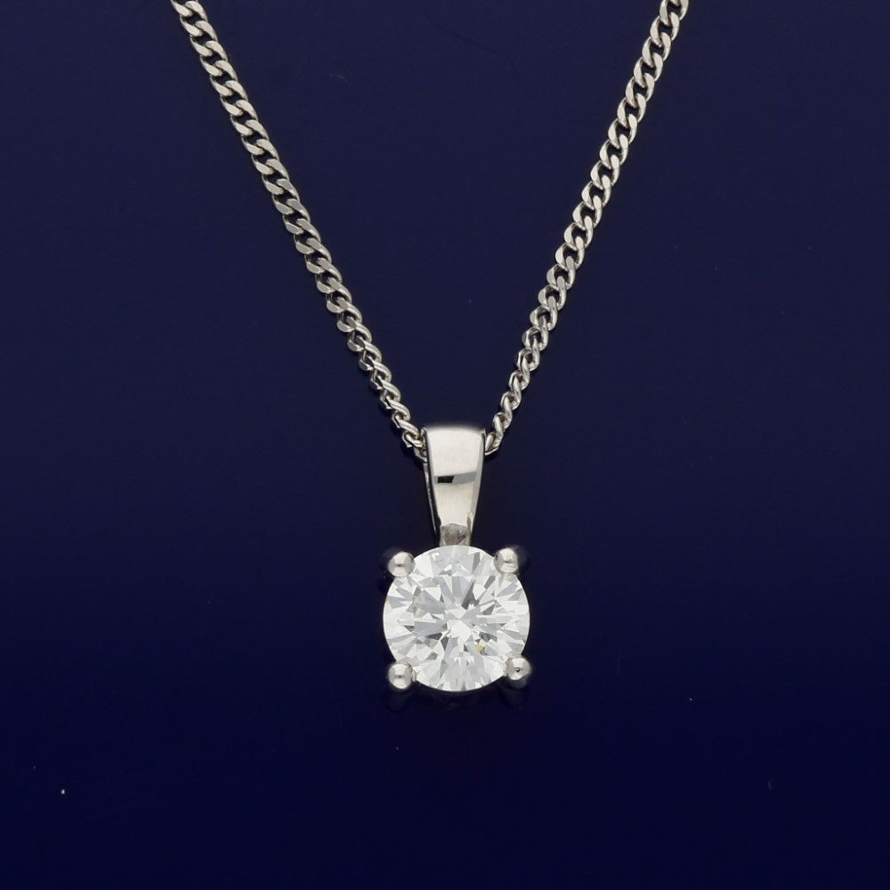 18ct White Gold Laboratory-Grown Diamond Pendant - 0.54ct Solitaire Diamond