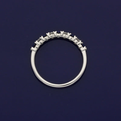 Platinum Sapphire & Diamond Half Eternity Ring