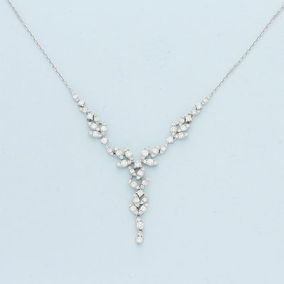18ct White Gold Diamond Cascade Necklace