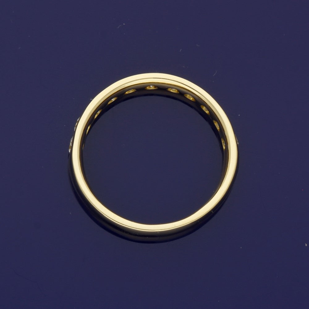 18ct Yellow Gold Channel Set Diamond Half Eternity Ring