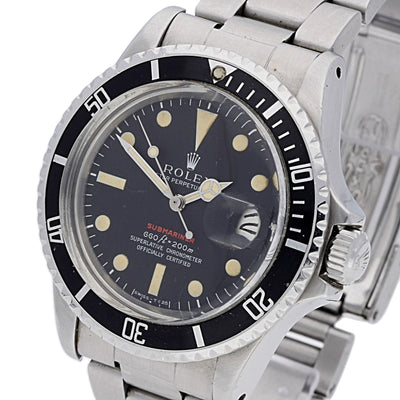 Pre Owned Rolex Submariner 'Red Writing' Vintage 1680 Boxed Original Papers 1972 Gents Watch