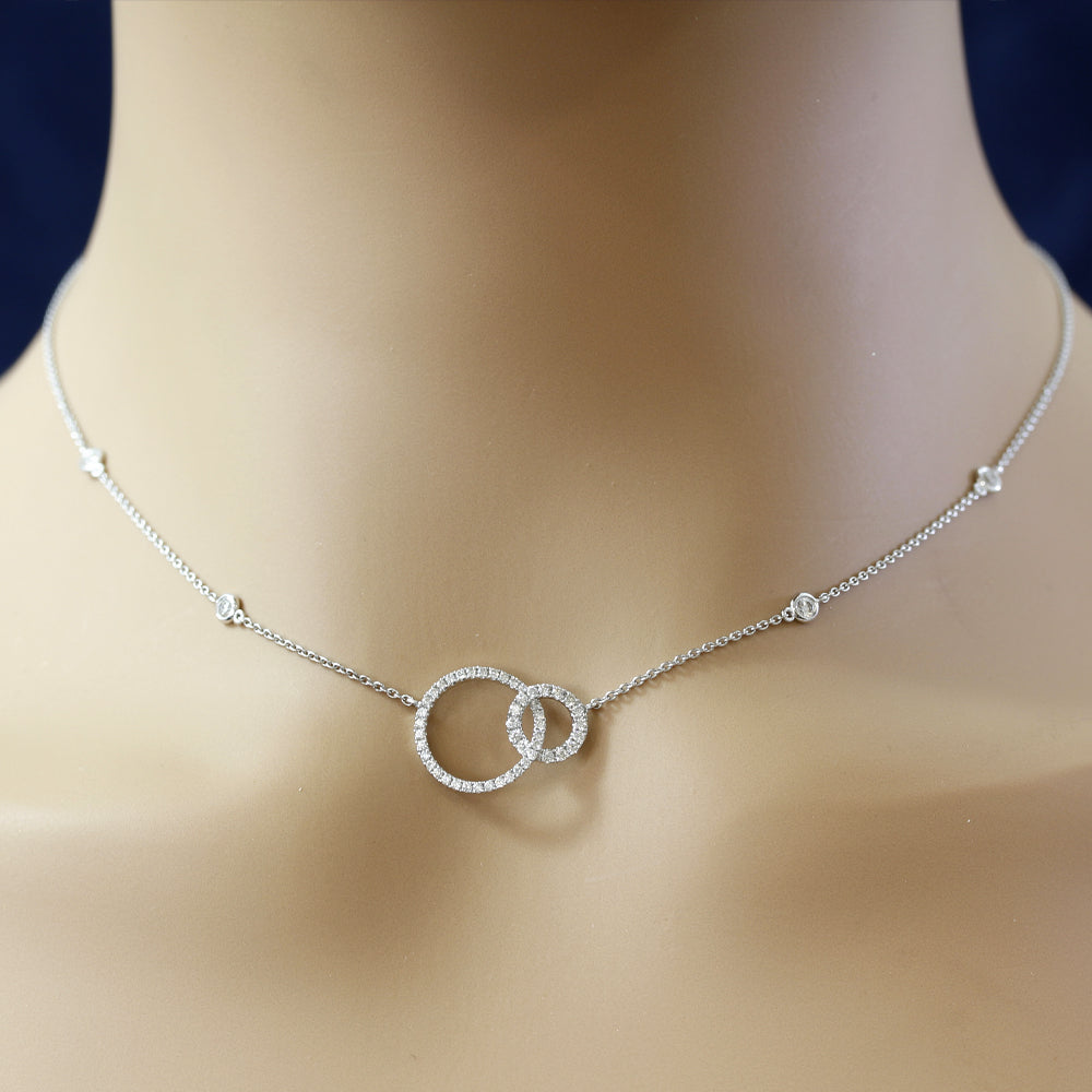 Interlocking Circle Necklace, Double Circle Pendant Necklace, Entwined Ring  Necklace, Minimalist Gift for Her, Couple Sister Necklace - Etsy