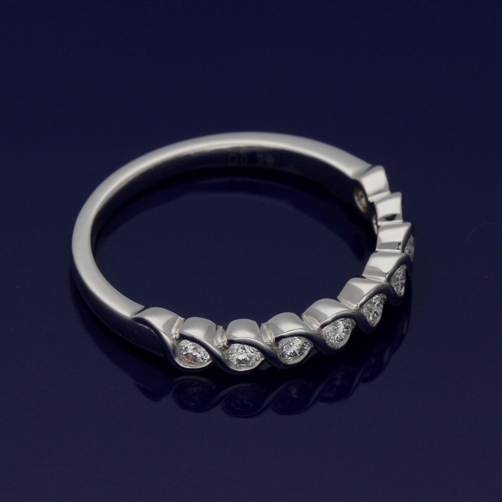 Platinum Bezel Set Diamond Half Eternity Ring