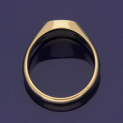 18ct Rose Gold Medium Oval 12 x 11mm Solid Signet Ring - Gold Arts Designed Signet Range - GoldArts