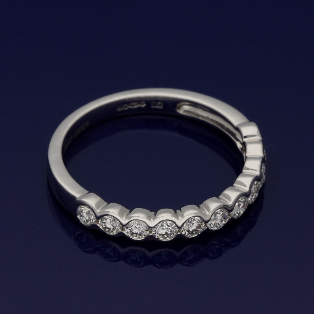 Platinum Diamond Bezel Set Half Eternity Ring