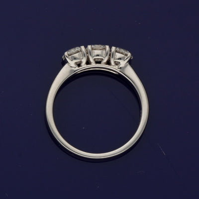18ct White Gold Diamond Trilogy Ring