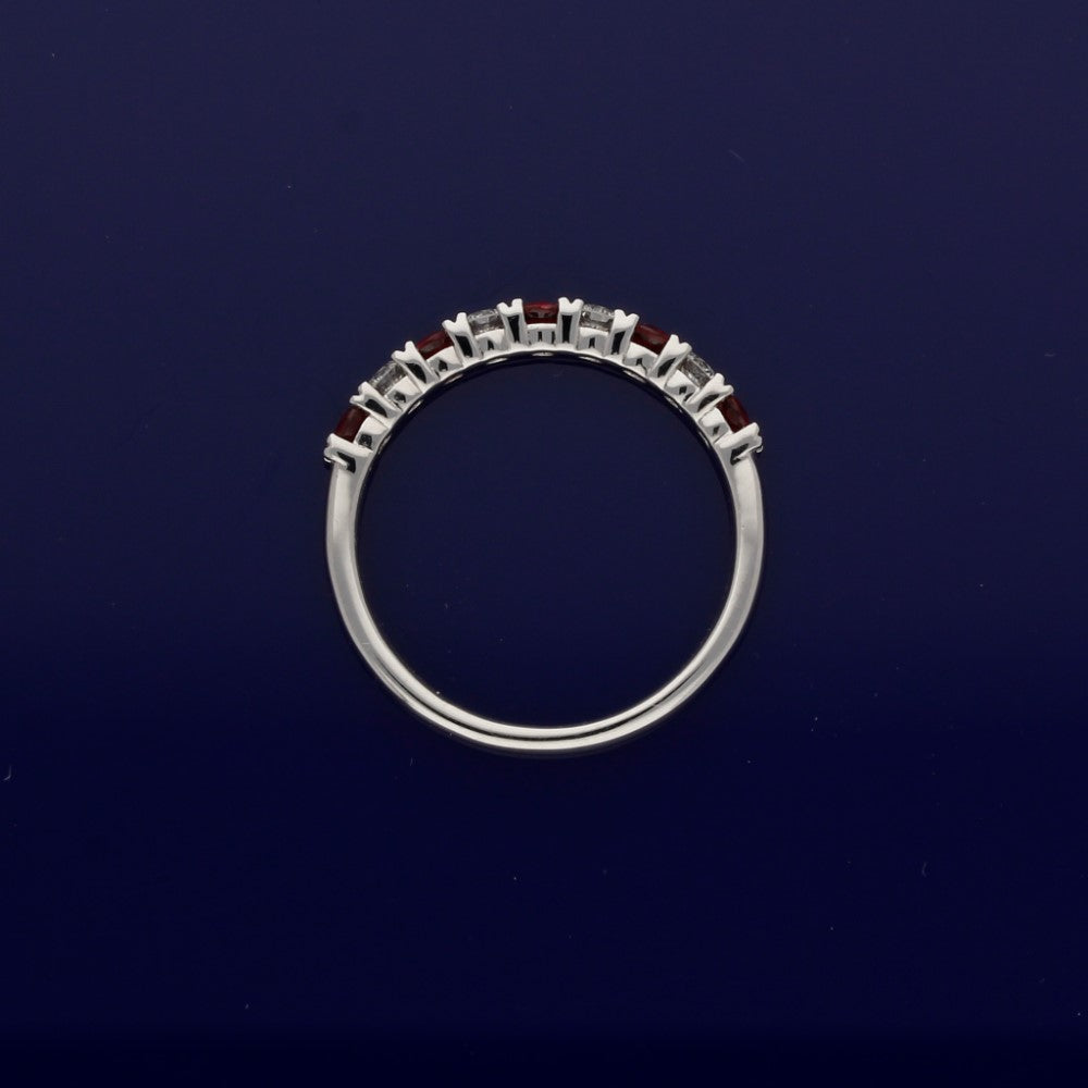 Platinum Ruby & Diamond Half Eternity Ring