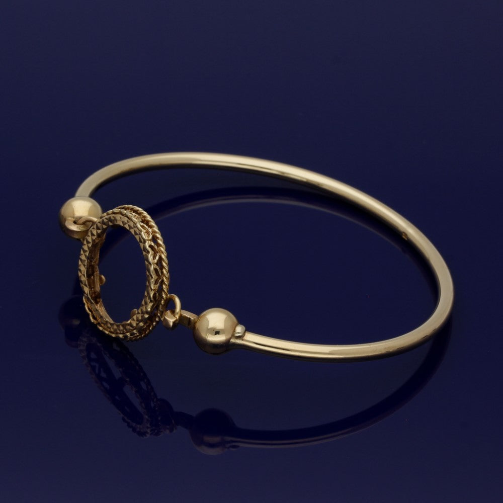 9ct Yellow Gold Torque Bangle for Half Sovereign