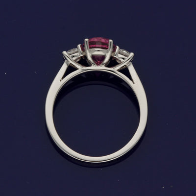 Platinum Pink Sapphire & Diamond Trilogy Ring