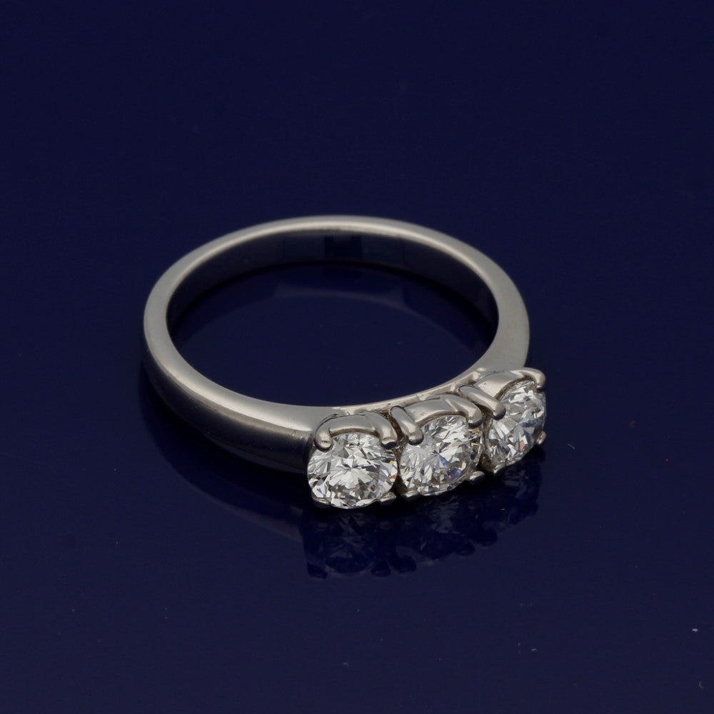 18ct White Gold Diamond Trilogy Ring