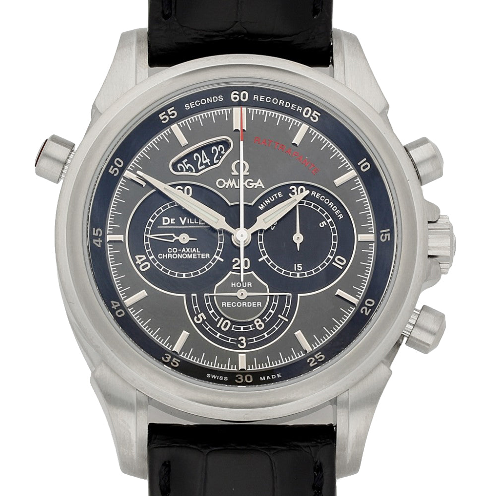 Pre owned Men s Omega De Ville Chronoscope Co Axial Rattrapante Strap Watch 422.13.44.51.06.001