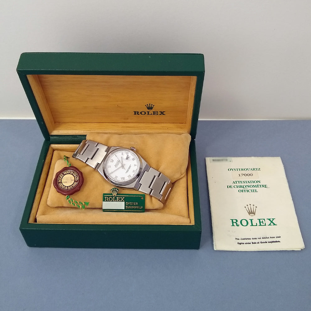 Vintage Rare Rolex 36mm Oyster Quartz Stainless Steel Bracelet Watch