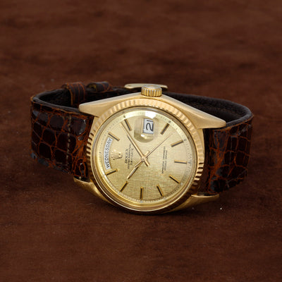 Pre-owned Rolex Daydate 18ct Leather Strap 1974 Watch, 1803