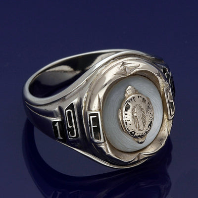 Vintage 10ct White Gold American Class Signet Ring