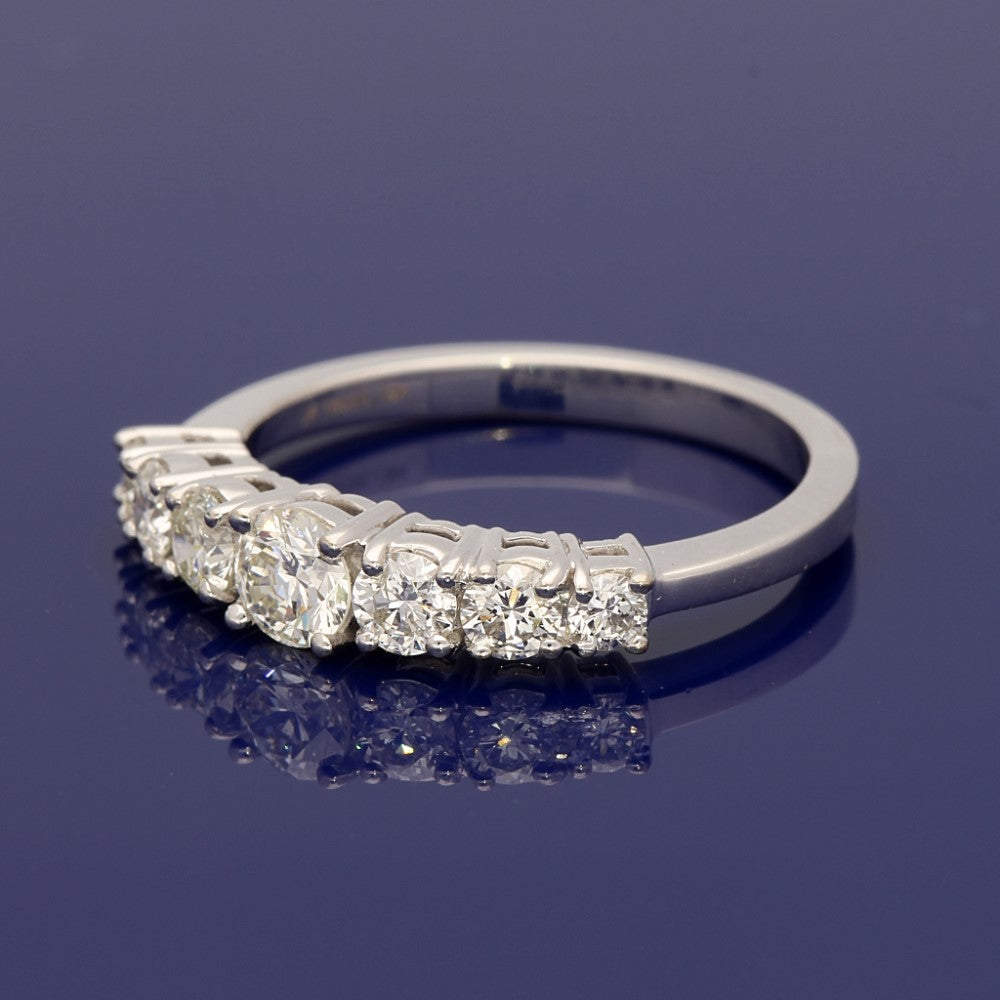18ct White Gold Graduated Diamond Half Eternity Ring