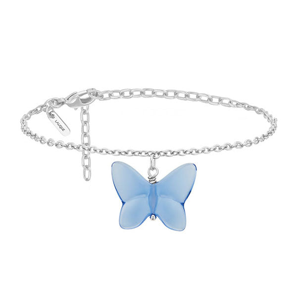 Lalique Butterfly Papillon Bracelet- Blue Crystal & Silver 10752200
