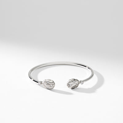 Fabergé Treillage Brushed White Gold & Diamond Open Set Bracelet